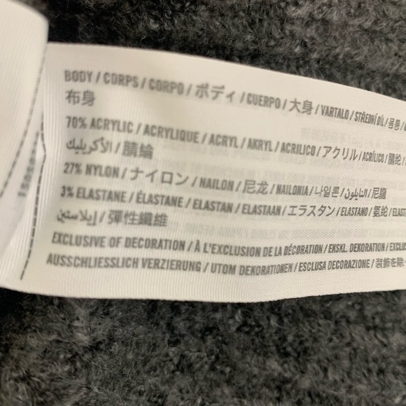 Abercrombie & Fitch Plunging Scoop Neckline Long Sleeve Acrylic Sweater Gray XS - Picture 6 of 8